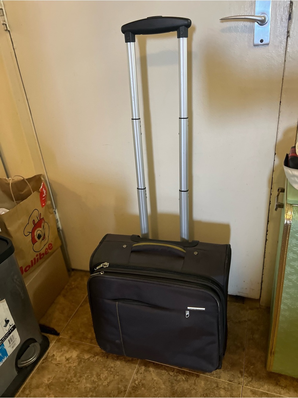 Travel Carry-On Rolling Briefcase - Black
